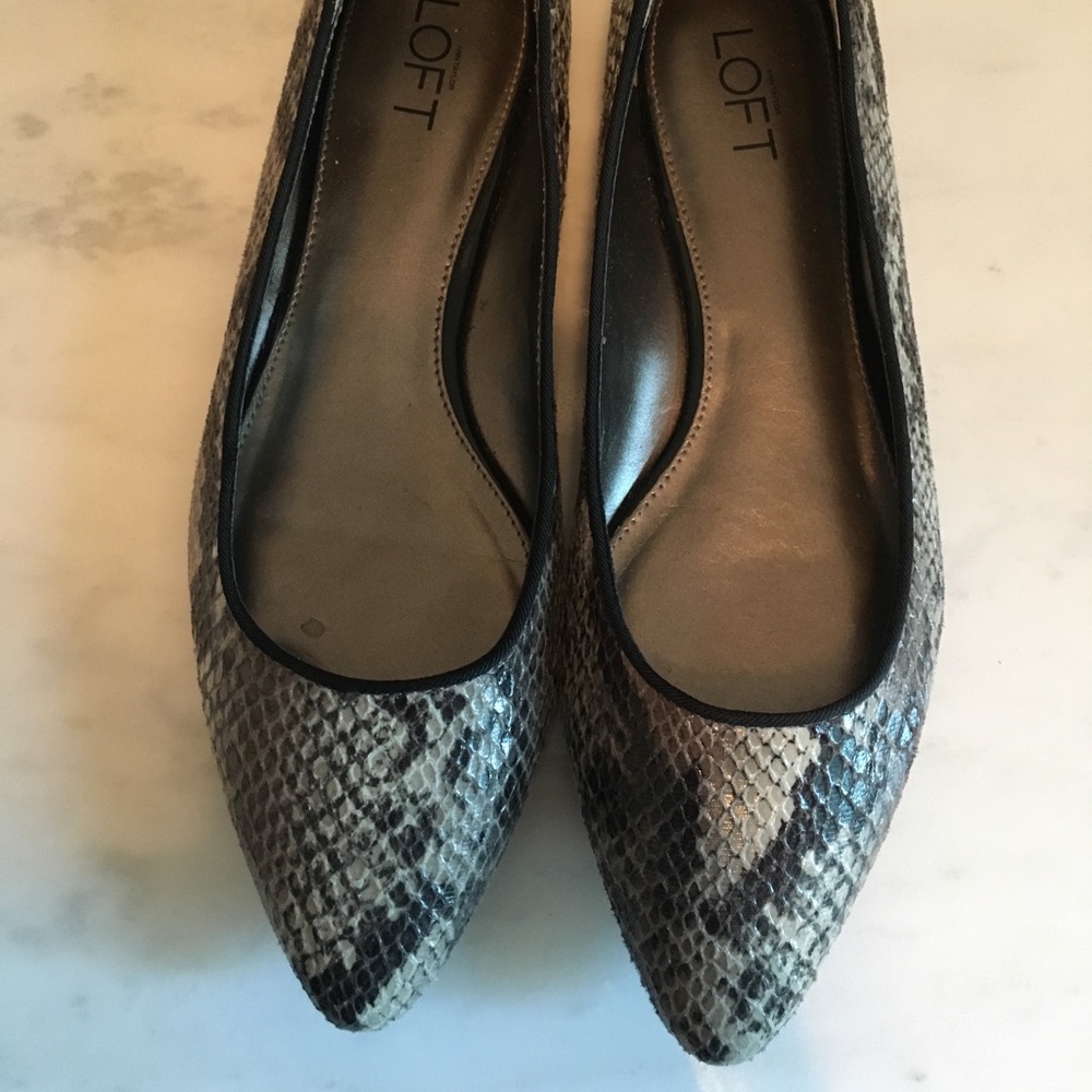 Loft Snakeskin Flats